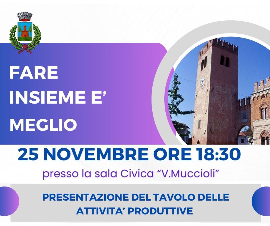 FARE INSIEME E’ MEGLIO - Presentazione del tavolo delle attività produttive